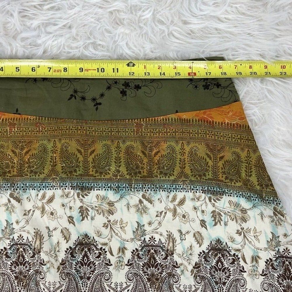 Lucy Lucy Love Vintage Y2K Paisley Ombré Handkerchief Midi Skirt Large Cotton - Picture 5 of 12